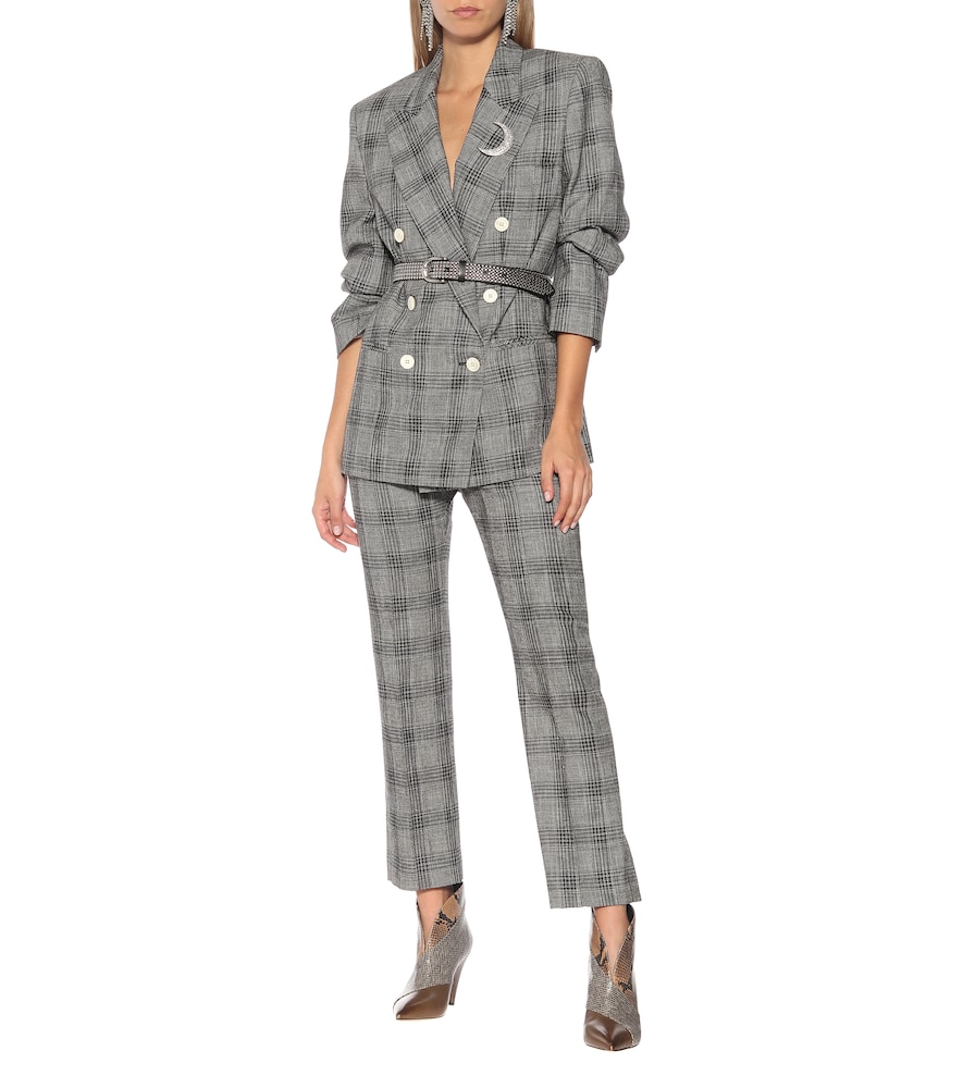 Derys checked cotton and wool pants