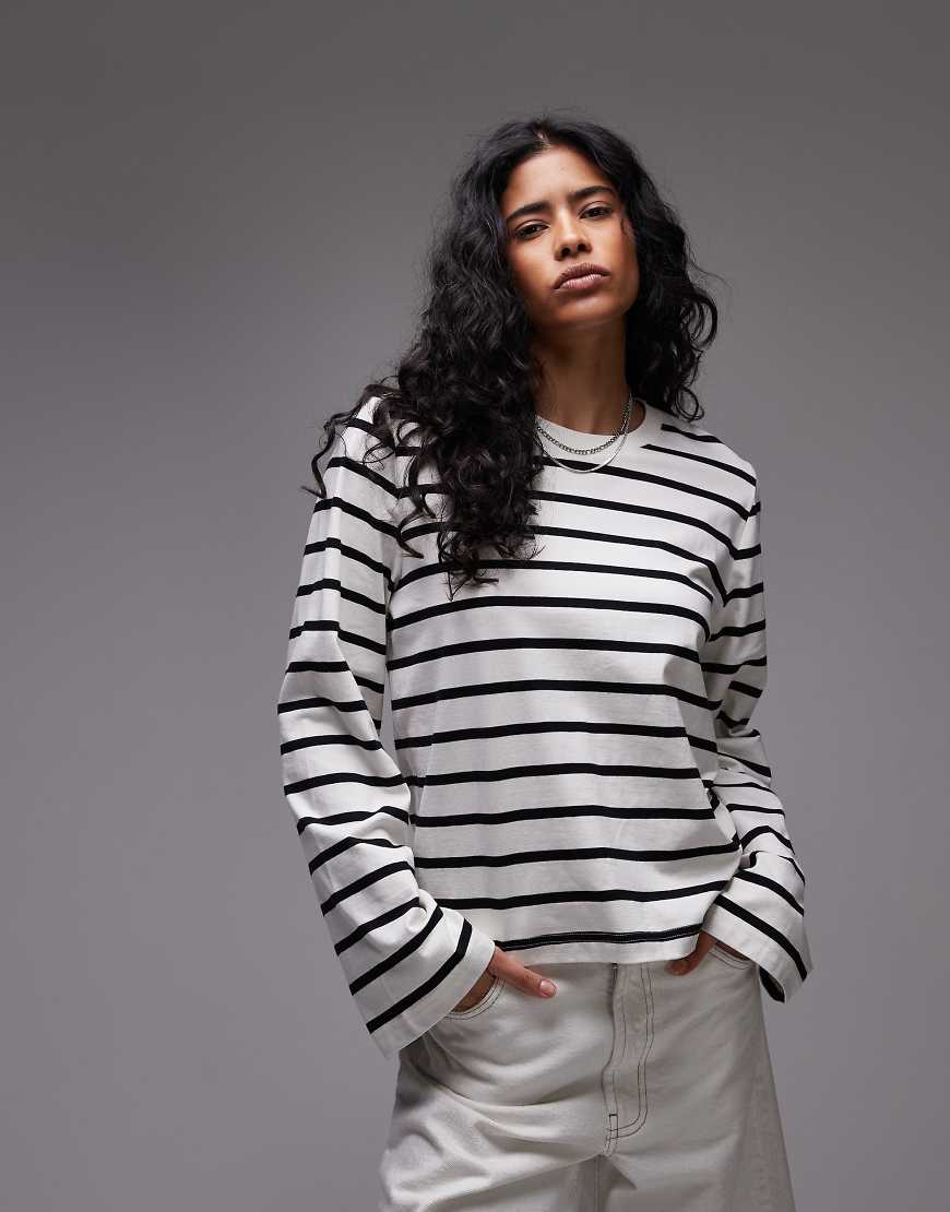 & long sleeve top in multi stripes ASOS exclusive