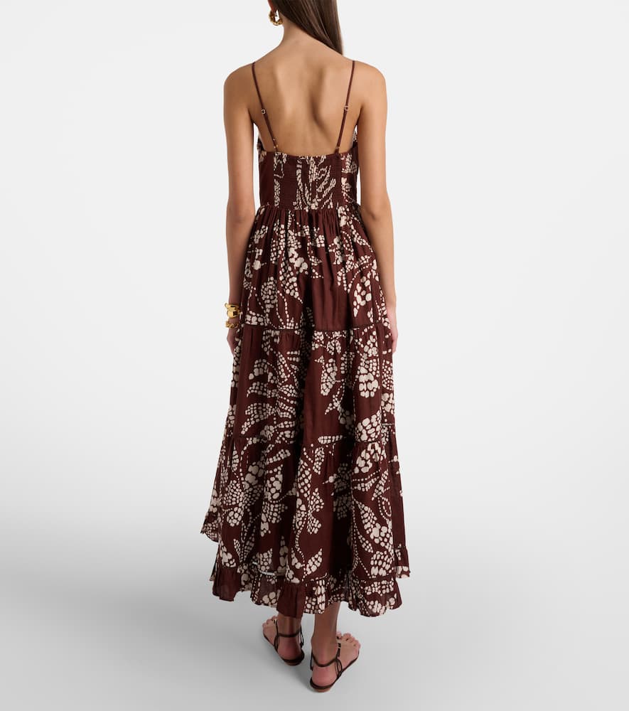 Milena printed tiered maxi dress