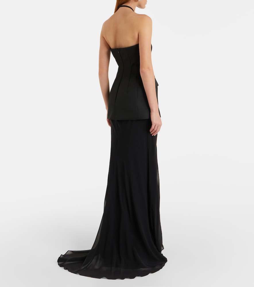 Pinne silk-trimmed maxi dress