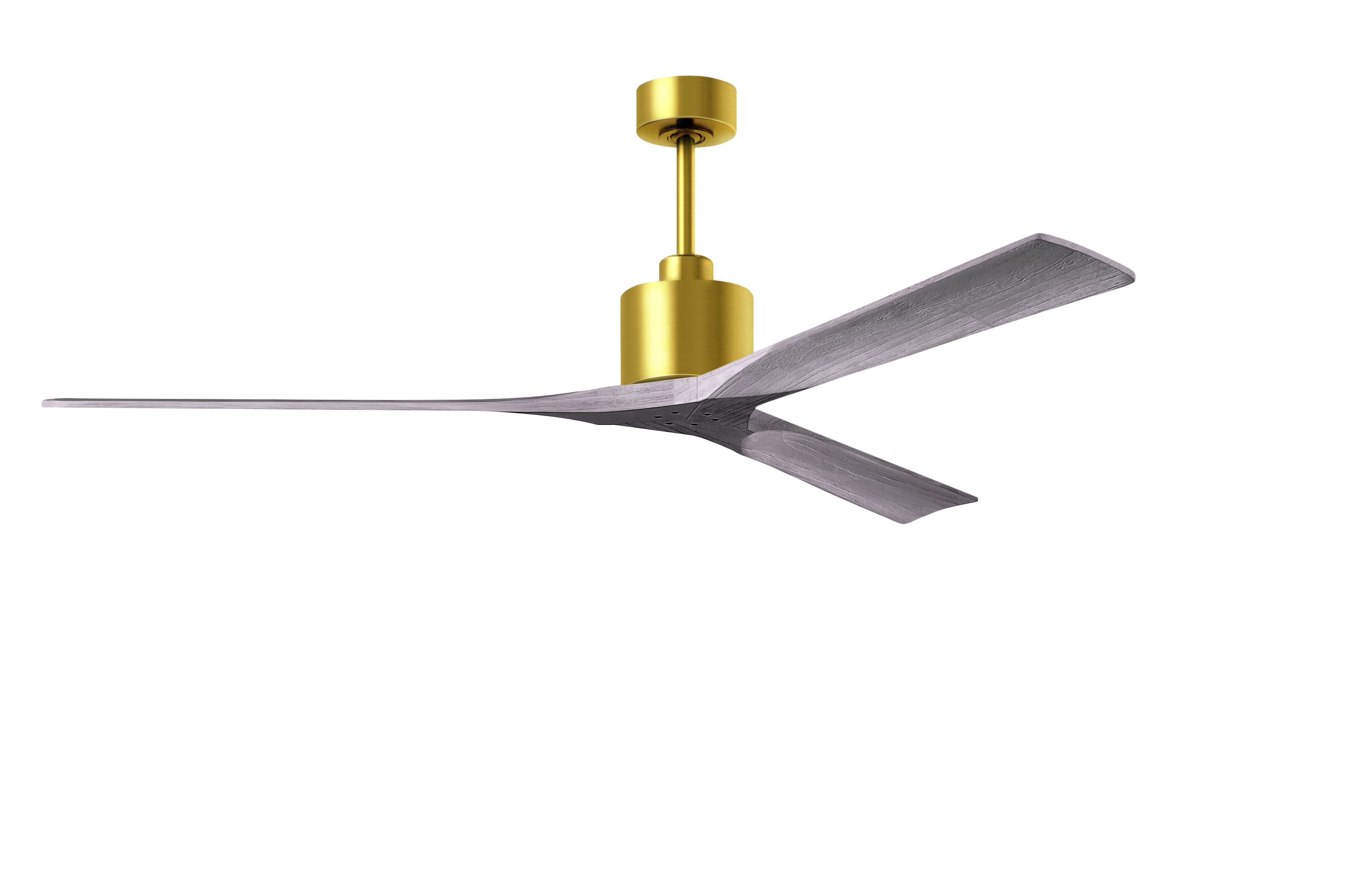 Nan -Speed Ceiling Fan in Brushed Brass with Barnwood Tone blade