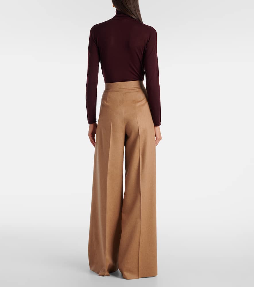 Ori pleated camel hair wide-leg pants