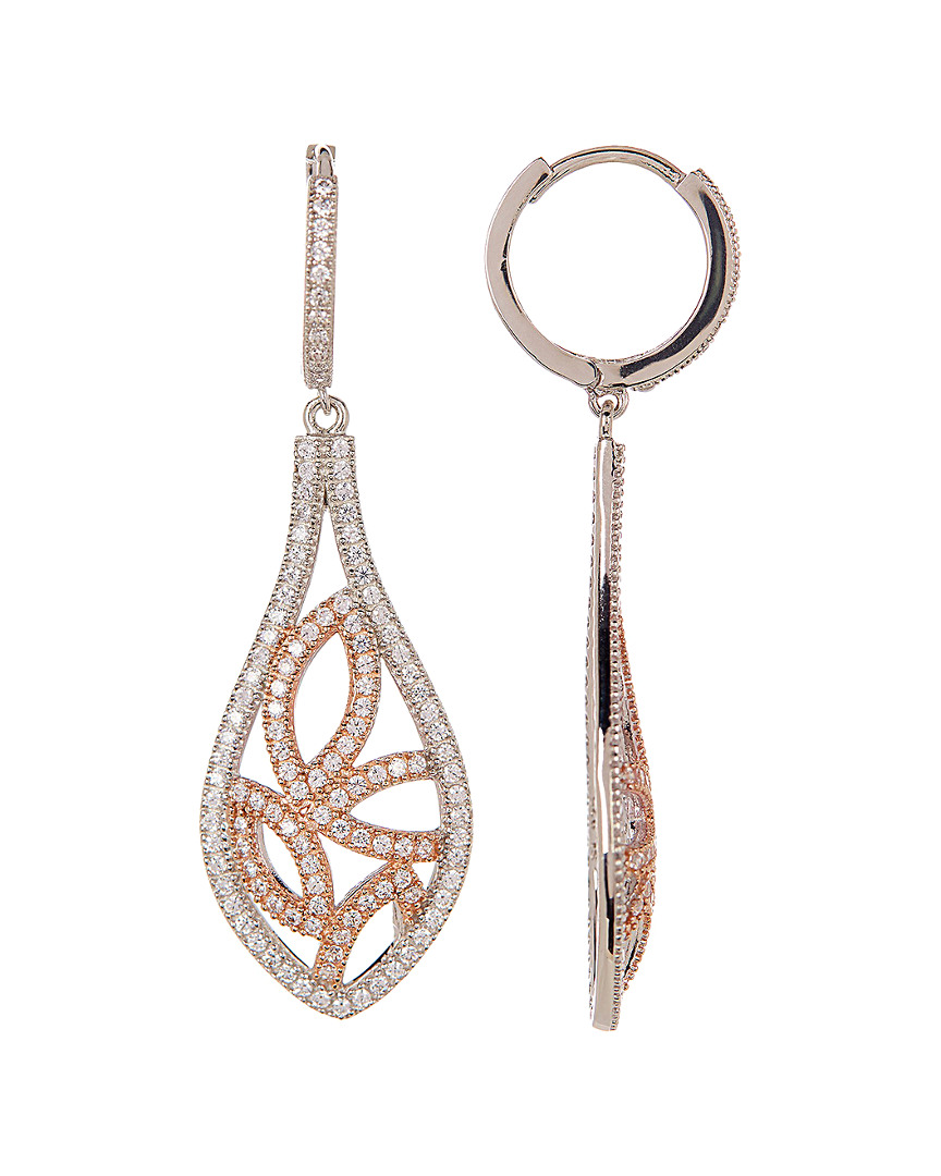 Cz Floral Drop Earrings