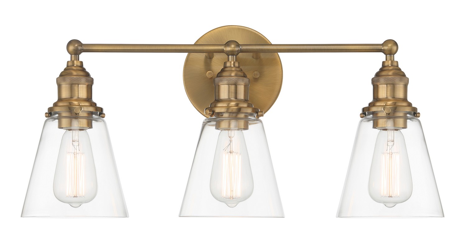 Oxidized Aged Brass Three Light Bath Vanity from the Barwell Collection