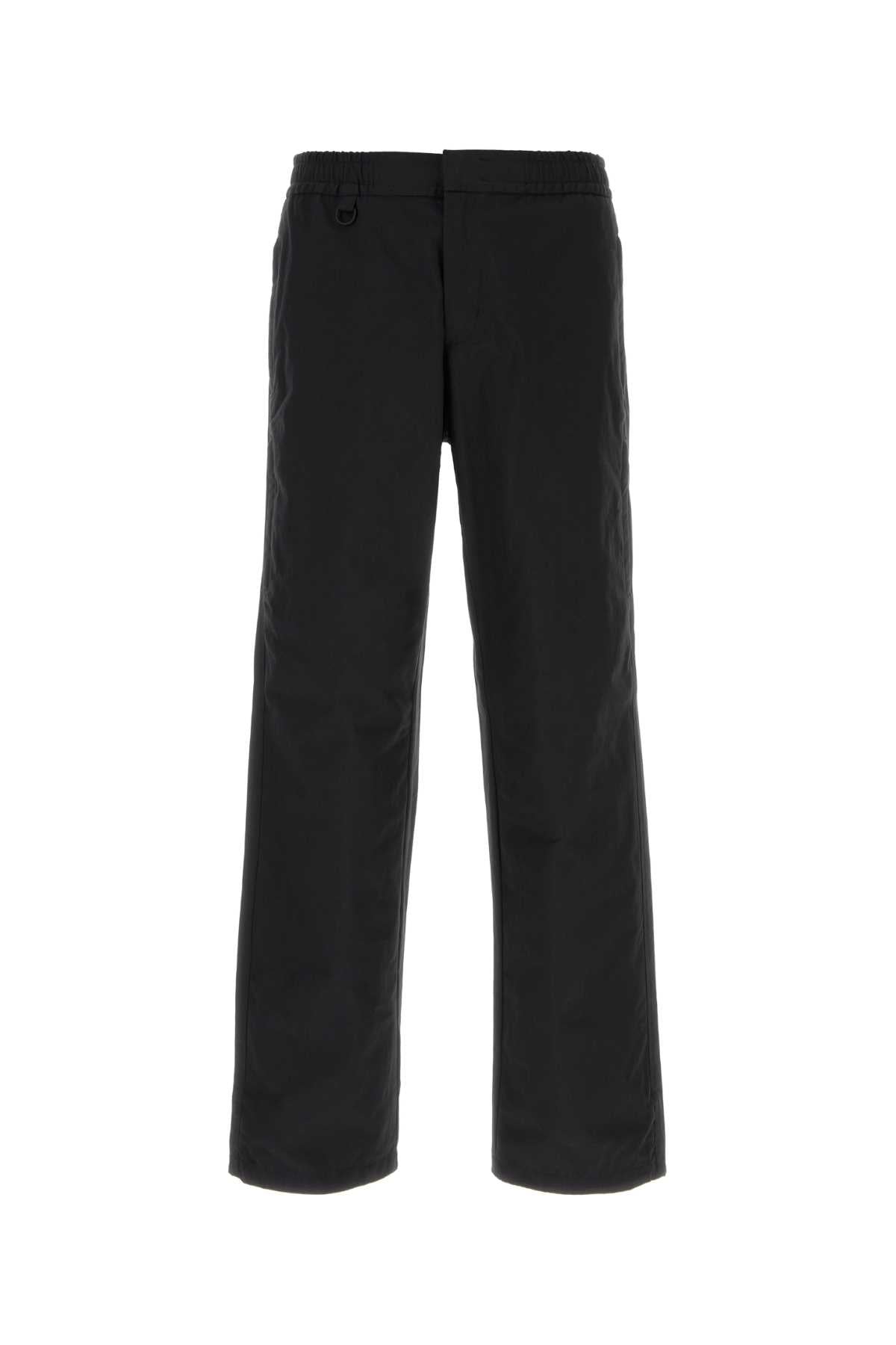 Cotton-Nylon Blend Trousers — Black