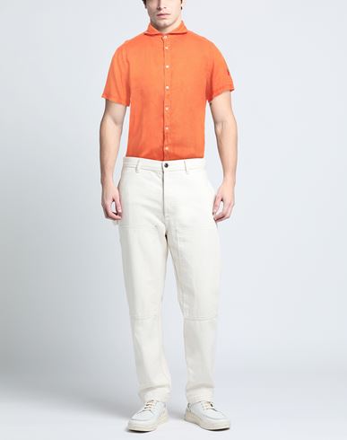 Man Shirt Orange Size L Linen