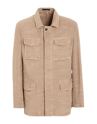Man Jacket Sand Size 42 Cotton, Viscose, Linen