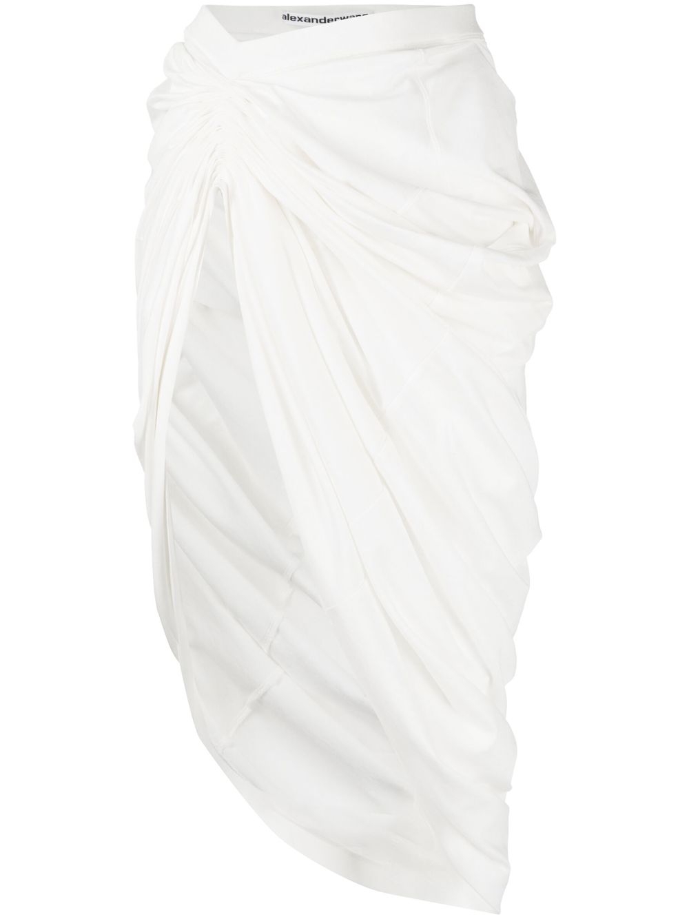 Asymmetric midi skirt - White