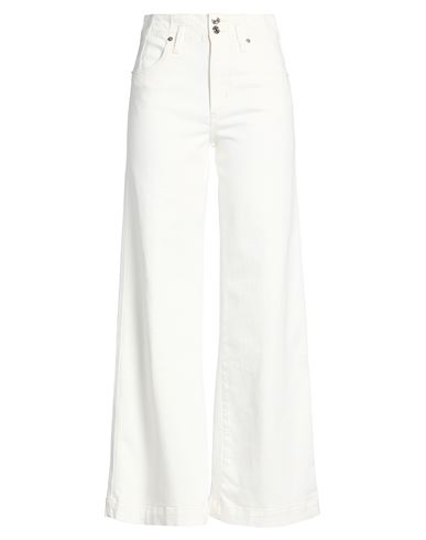 The Seamed Wide Trouser Woman Jeans Ivory Size 24 Recycled cotton, Rayon, Elasterell