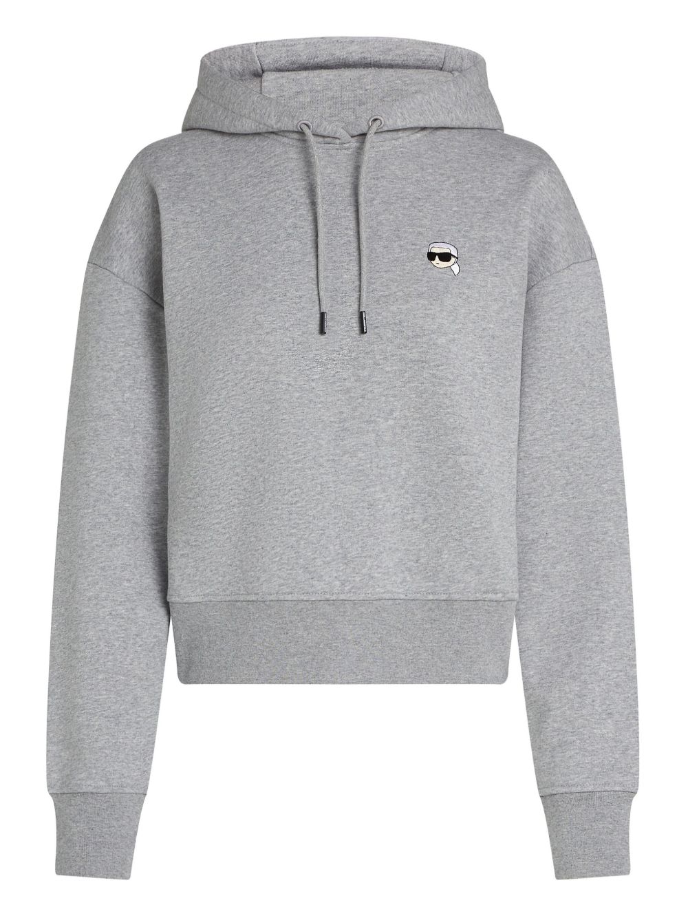 Karl Lagerfeld Ikon-patch cropped hoodie - Grey
