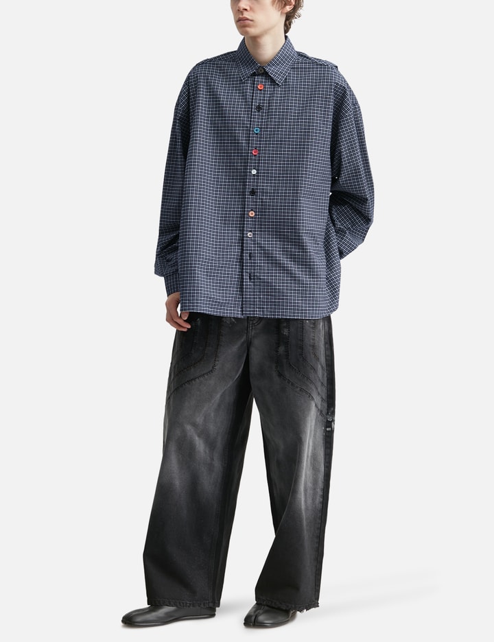 Blue Detachable Shirt With Special Buttons
