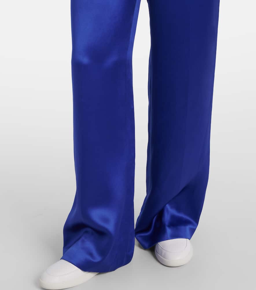 Norman silk tweed wide-leg pants