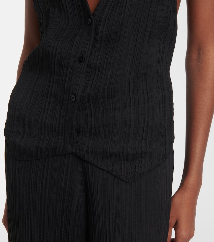 Suez pleated halterneck vest