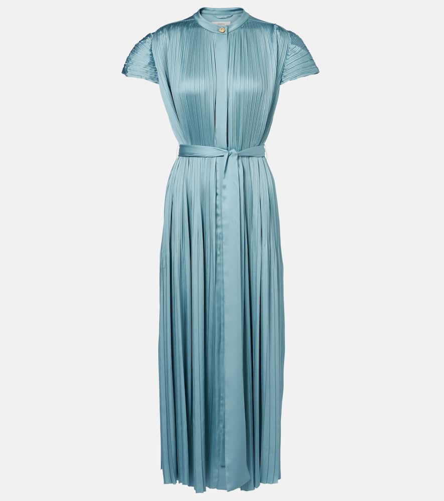 Phare plissé satin midi dress