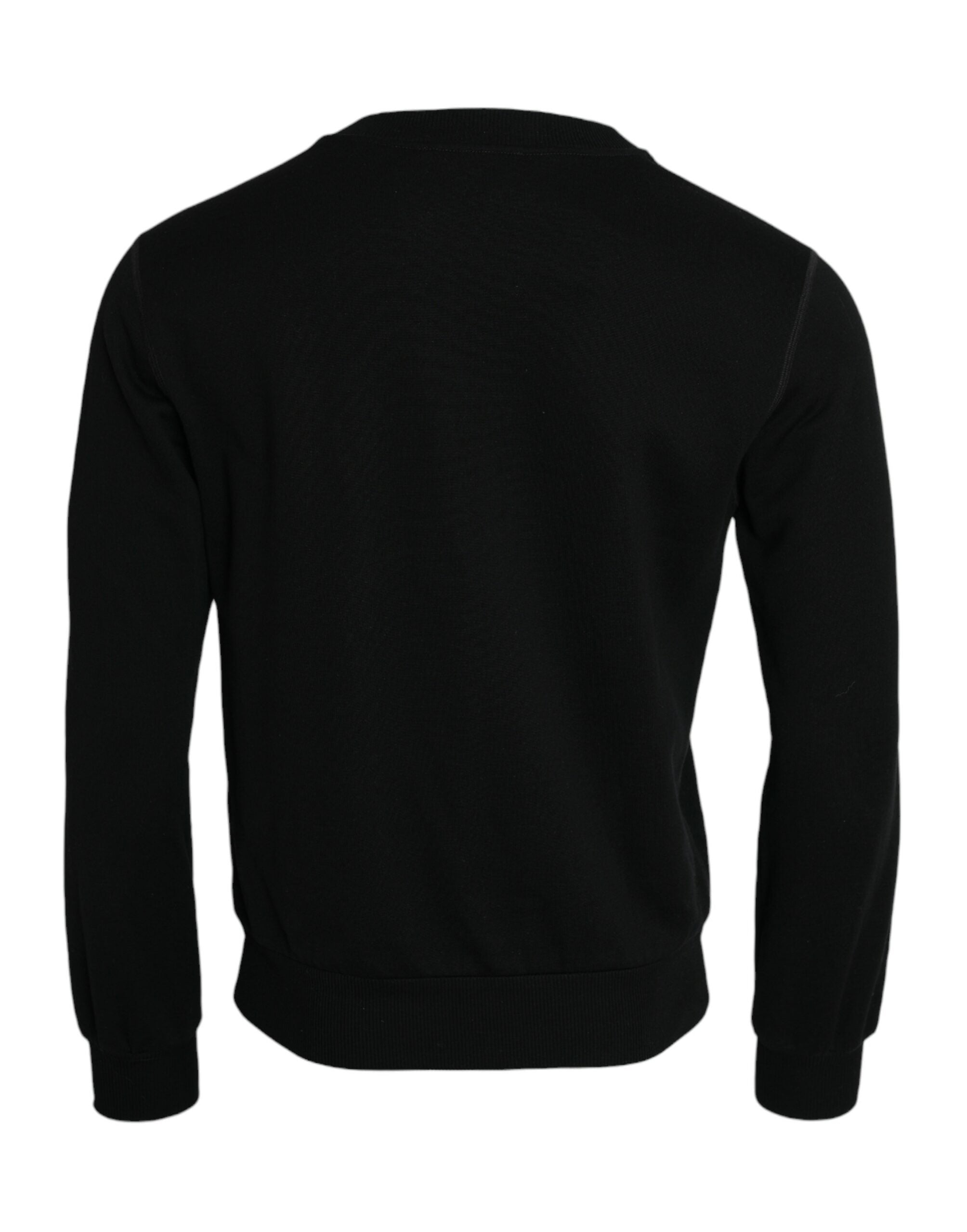 Cotton-Blend Crewneck Sweatshirt — Black