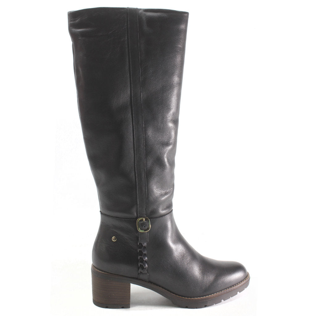 Pikolinos Llanes Calfskin Leather Women's Zip Up Stack Heeled Knee High Boots