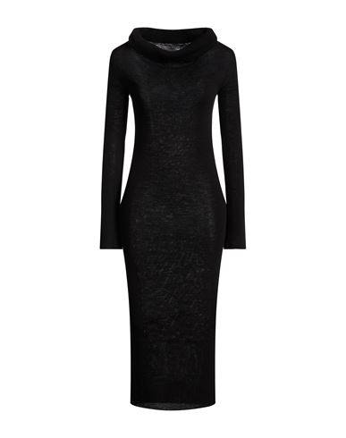 Woman Midi dress Black Size L Wool