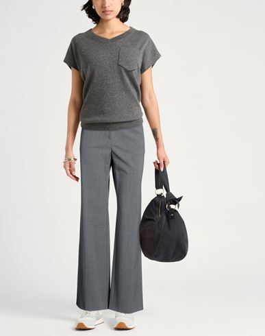 Woman Pants Grey Size 14 Polyester, Virgin Wool, Elastane