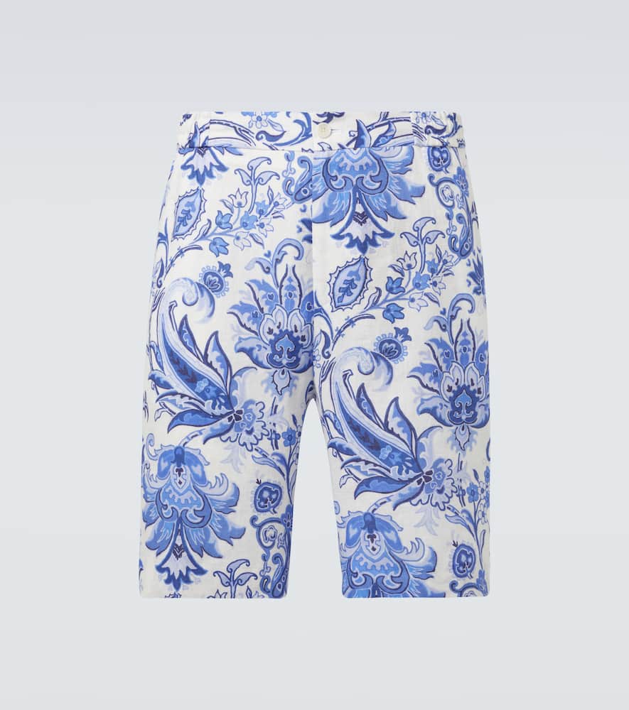 Etro Paisley linen Bermuda shorts