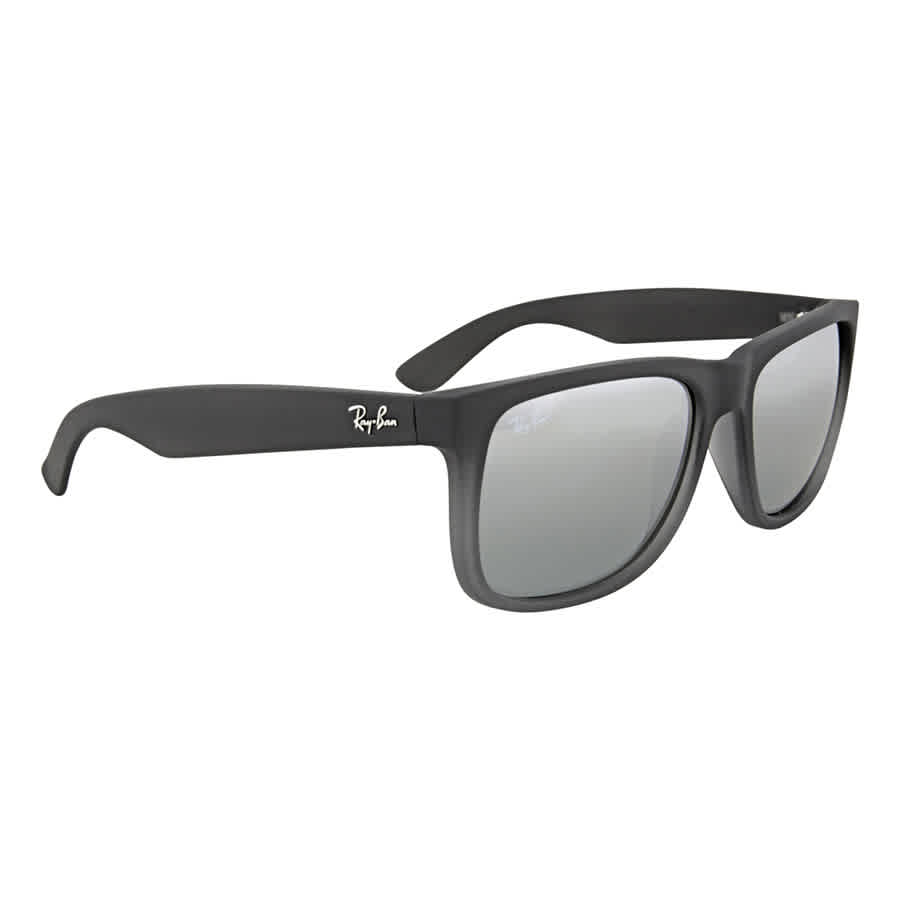 Justin Classic Silver Gradient Mirror Rectangular Mens Sunglasses RB4165 852/88