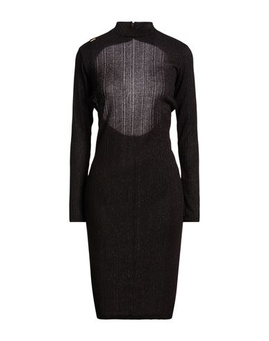 Woman Midi dress Black Size L Polyester