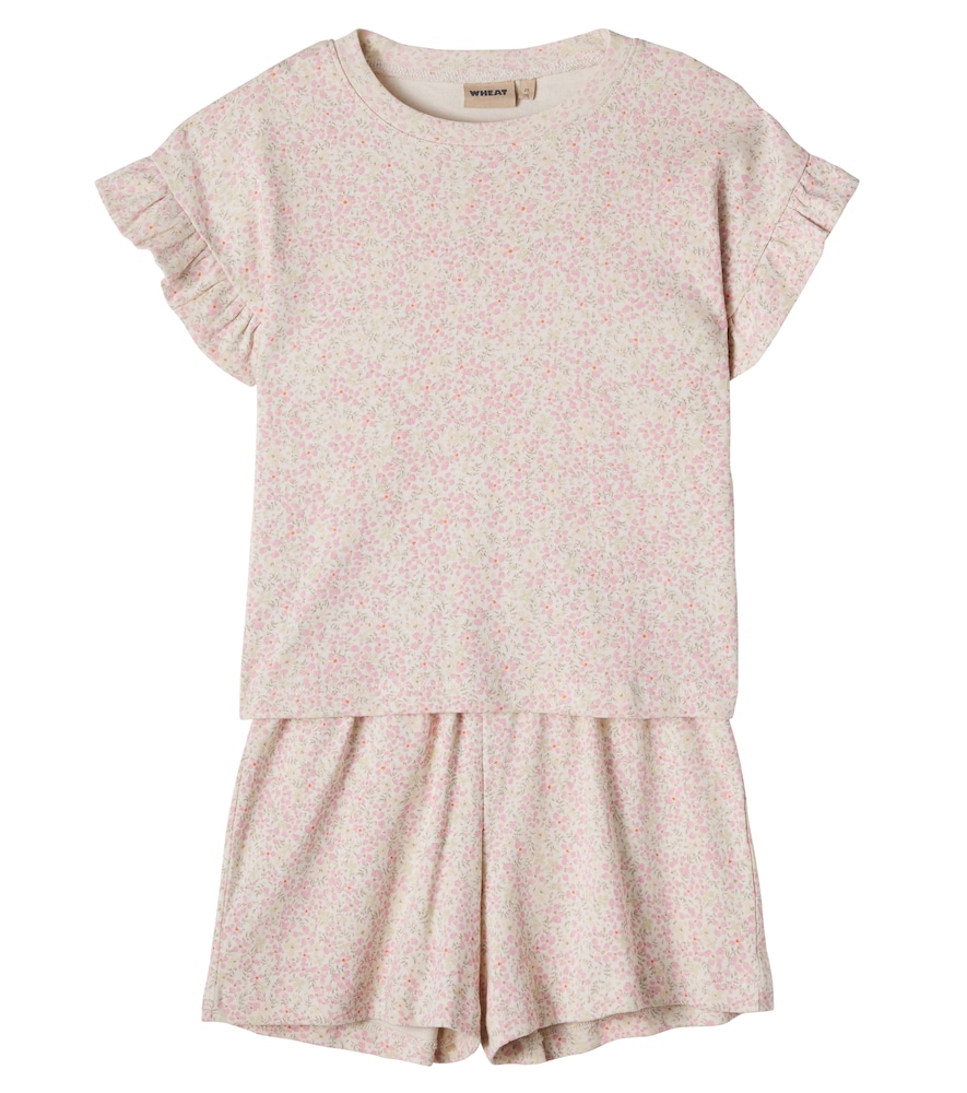 Ally and Sandy cotton jersey T-shirt and shorts set