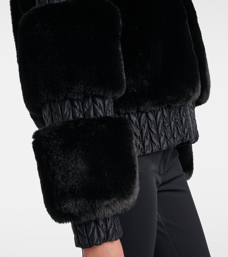 Furry faux fur ski jacket