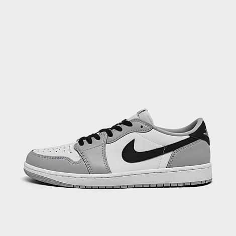 Men's Air Retro 1 Low OG Casual Shoes in White/Black/Wolf Grey