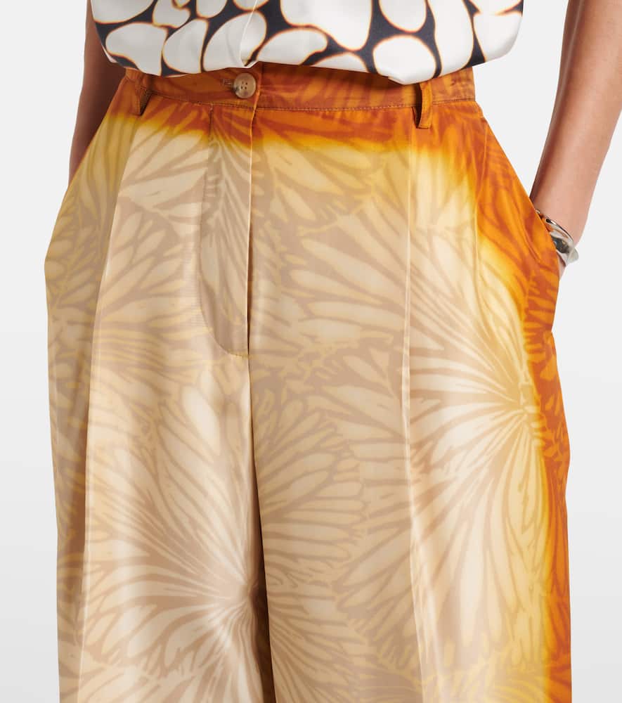 Porters printed silk wide-leg pants