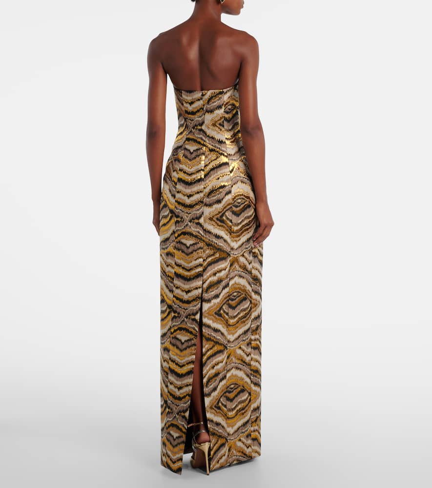 Odessa paneled jacquard gown