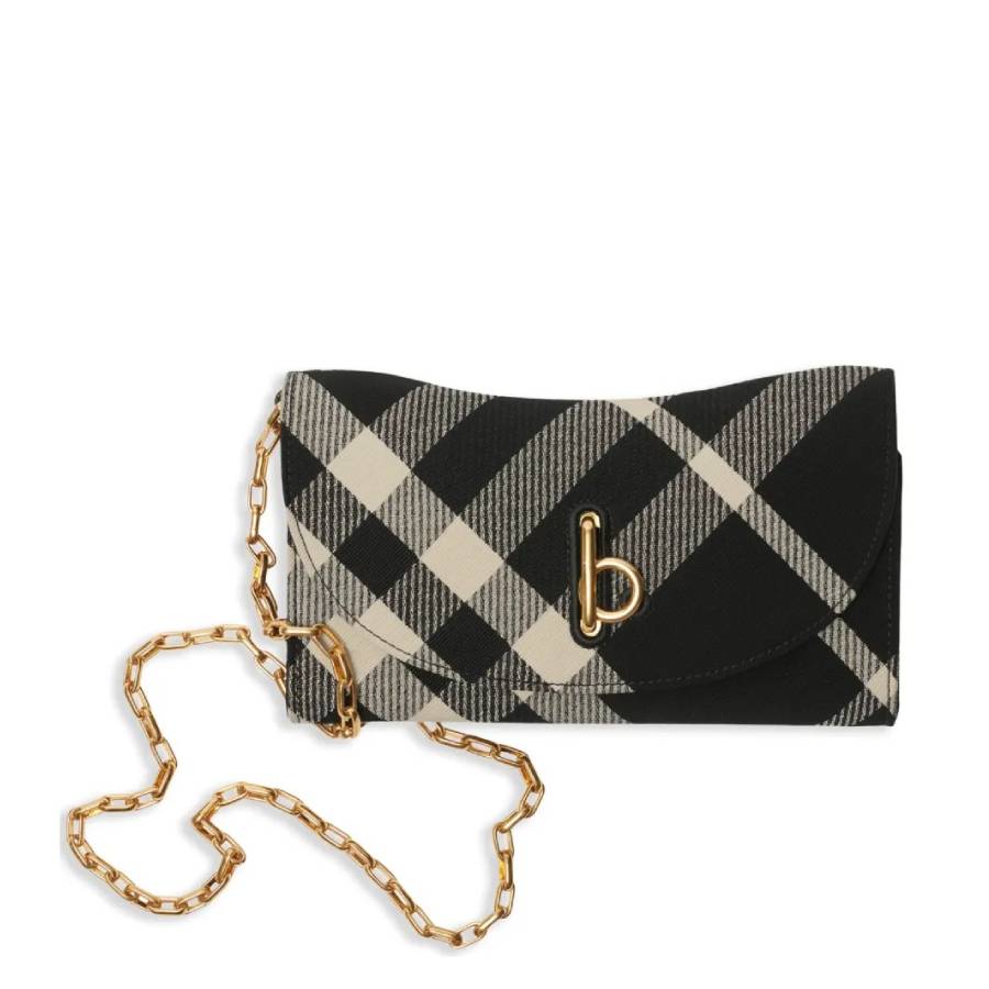 Rocking Horse Check Wallet With Chain Strap