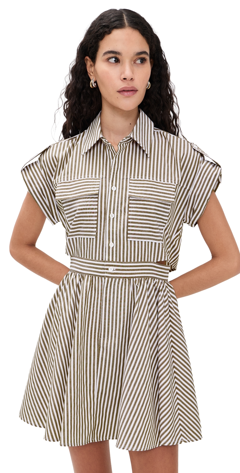 O. p.t Rowe Dress Olive Stripe