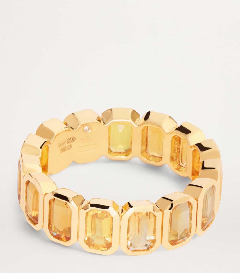 Yellow Gold, Diamond, Yellow Sapphire And Citrine Ring