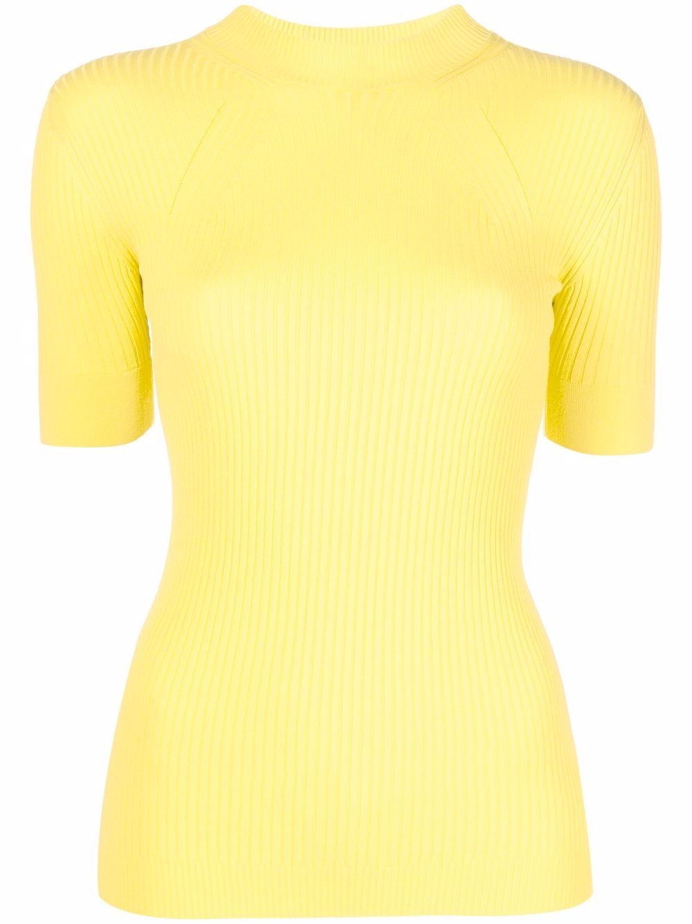 Short-sleeve crew neck jumper - Yellow