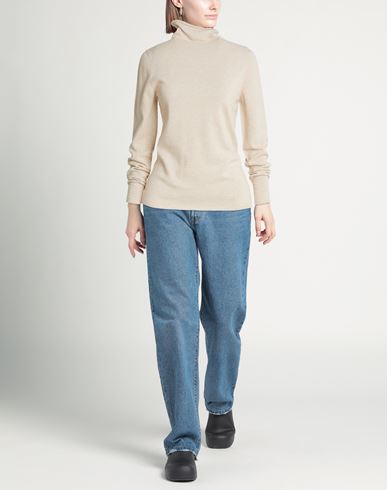 Woman Turtleneck Cream Size 3 Cashmere