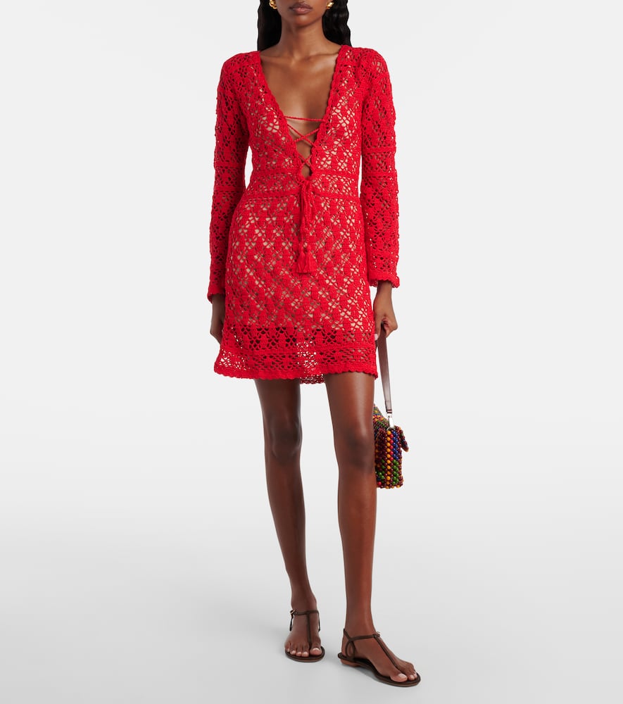 Bianca crochet cotton minidress