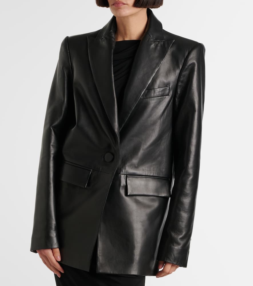 Oversized leather blazer