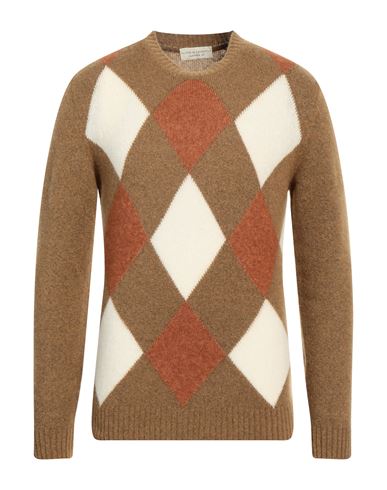 Man Sweater Camel Size 40 Cashmere, Silk, Polyester
