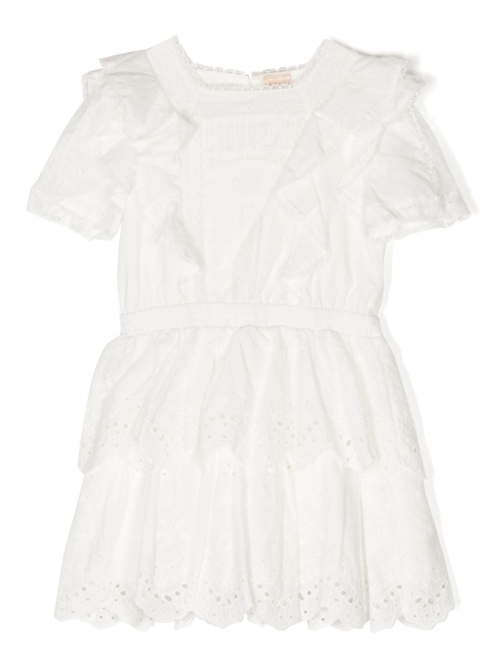 Freya ruffled cotton dress - White