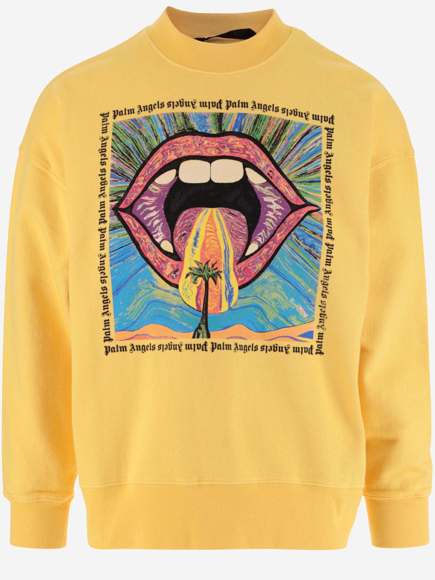 Crazy Mouth crew-neck sweatshirt - Yellow