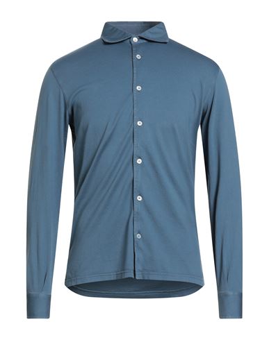 Man Shirt Slate blue Size 38 Organic cotton