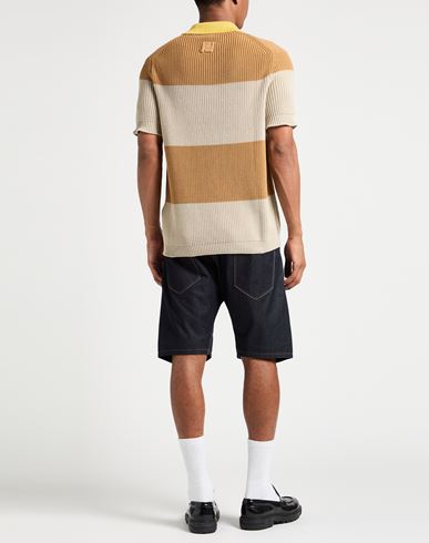 Man Sweater Camel Size 36 Cotton