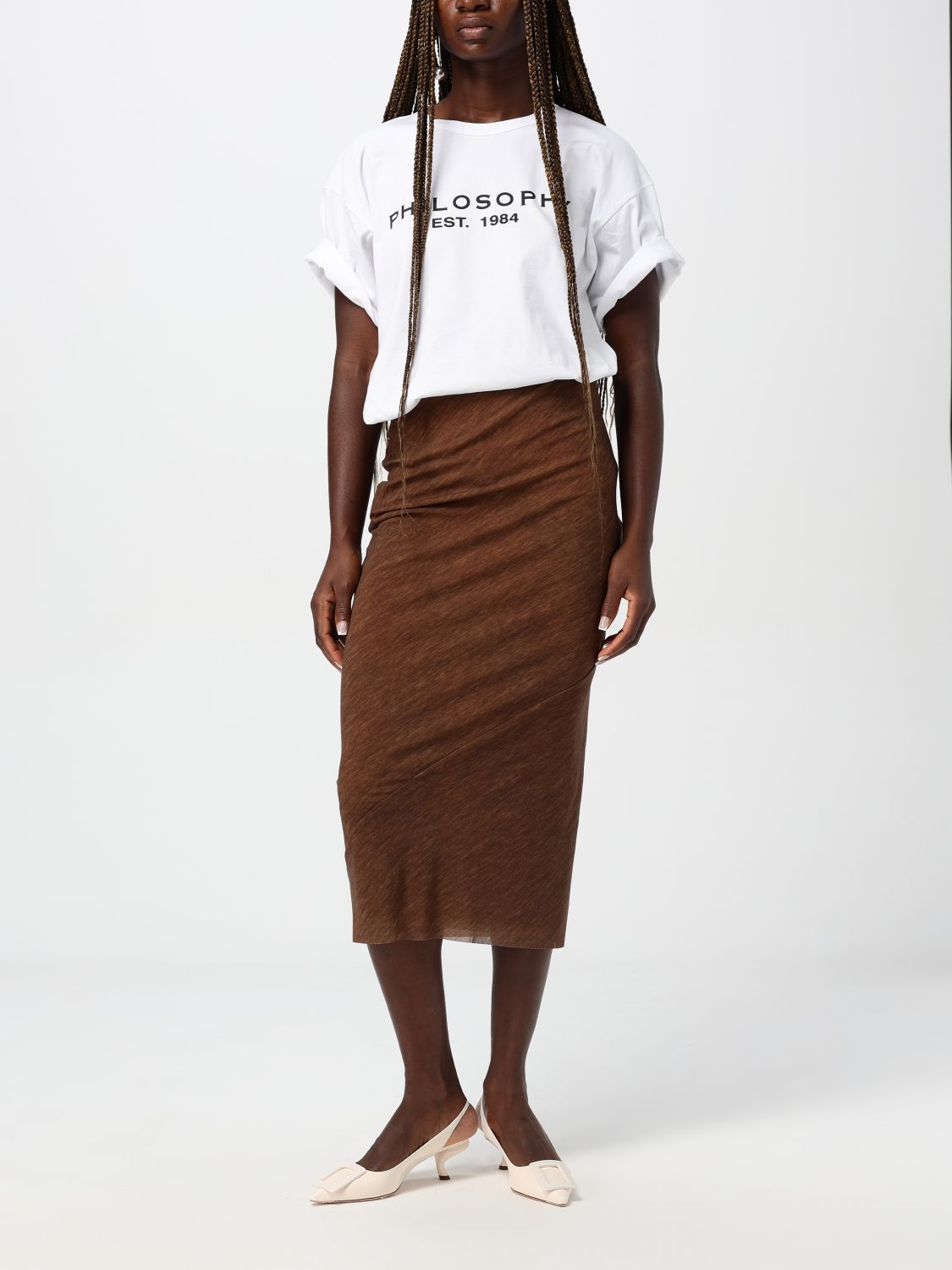 Skirt Woman color Brown
