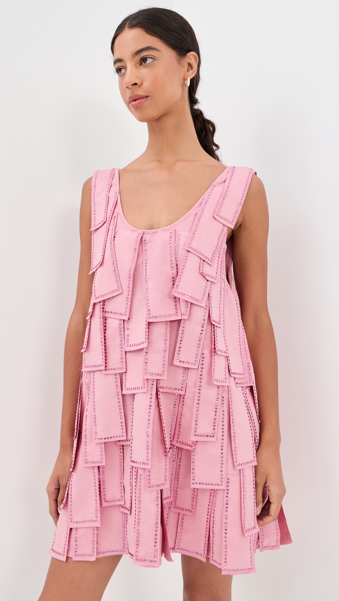 Jewel Tassel Mini Swing Dress Pink One Size