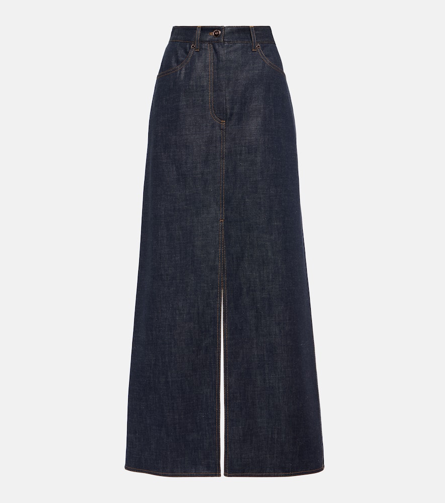 Denim maxi skirt