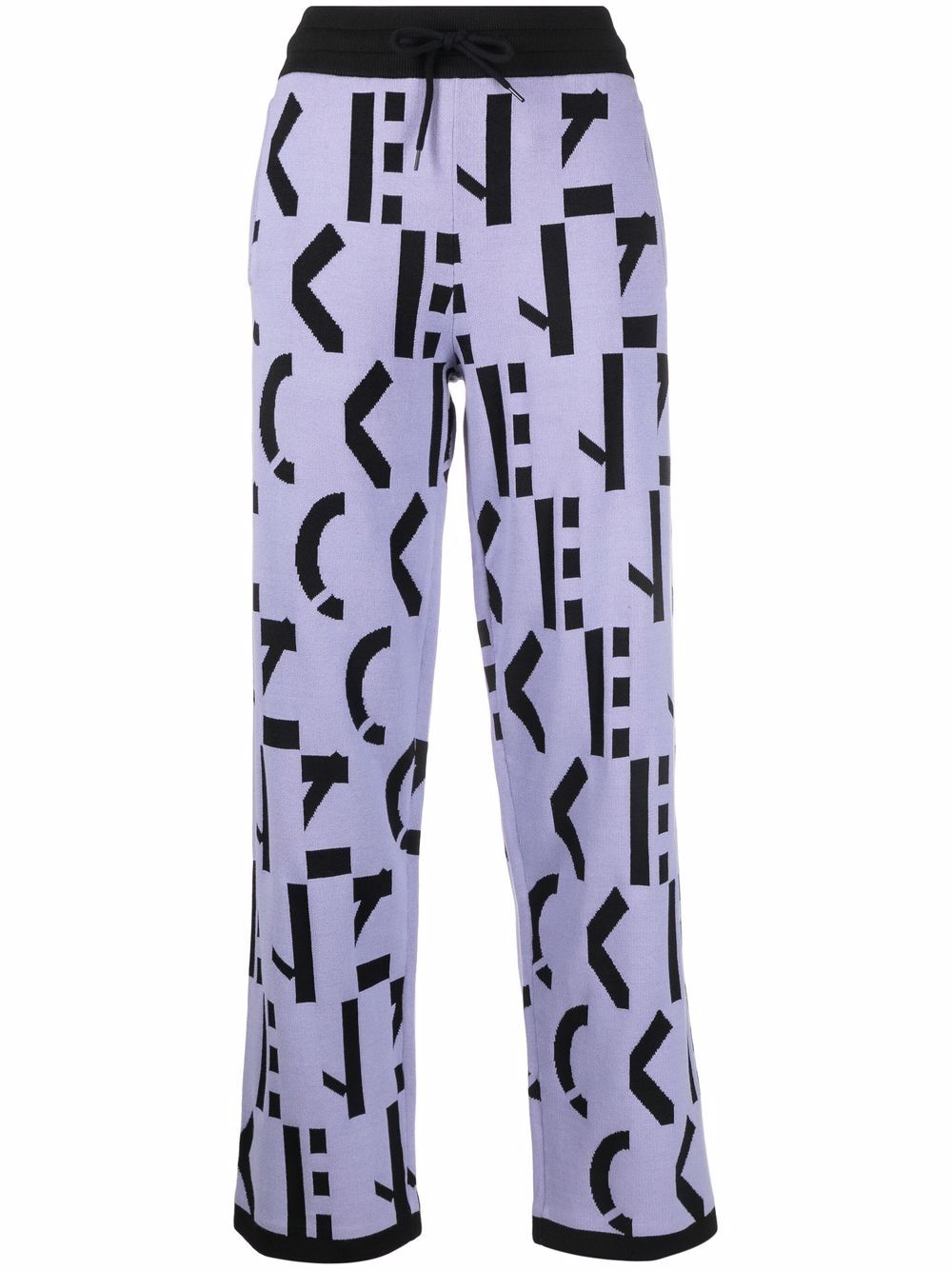 All-over logo-print trousers - Purple