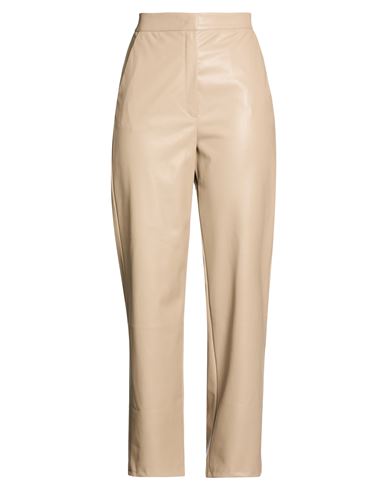 Woman Pants Khaki Size S Polyester, Polyurethane