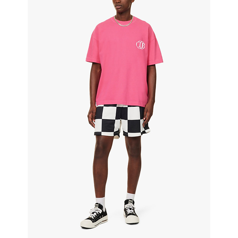 Mens Pink Hotel Logo-print Cotton-jersey T-shirt