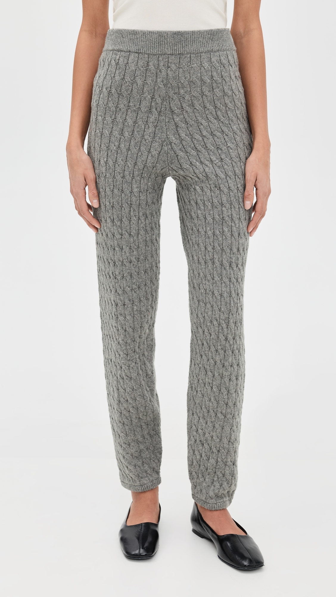 Cable Knit Joggers Crimson