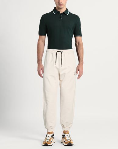 Man Pants Light grey Size L Cotton, Polyester